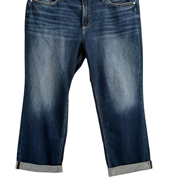 Silver Jeans Dark Blue Suki Capri  Denim Jeans size 18 - Picture 2 of 8